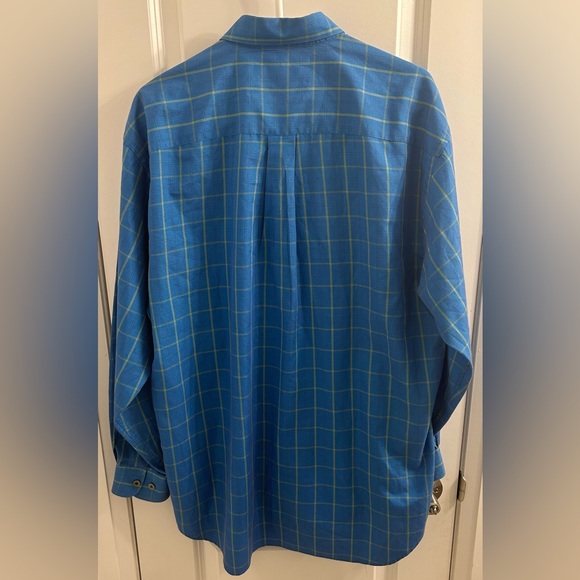 Christian Dior Men’s Blue & Yellow Plaid Button Up Dress Shirt - Size L/17 - Picture 5 of 7